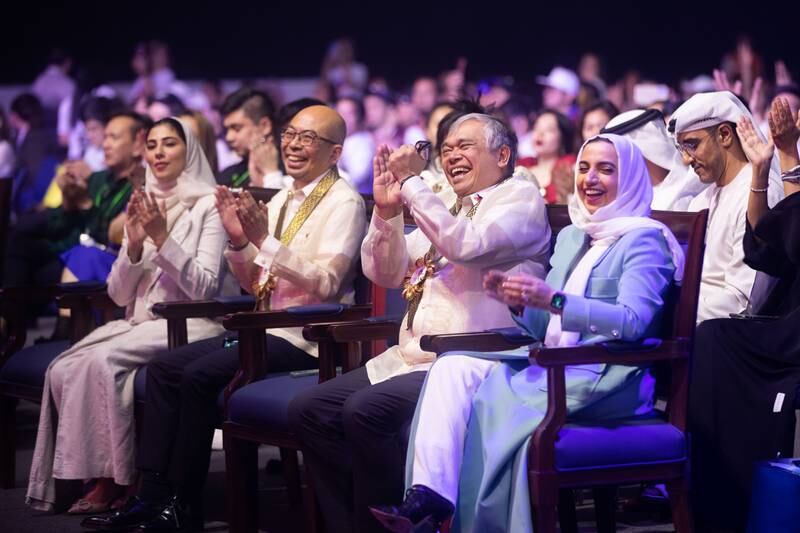 Officials from the Philippine embassy and consulate join UAE counterparts at the country's 125th Independence Day celebrations at Dubai World Trade Centre on June 12. Leslie Pableo for The National