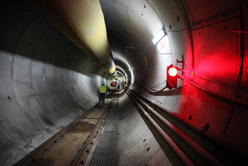 The Dh5.5bn sewage tunnel project is due to be completed later this year. Delores Johnson / The National