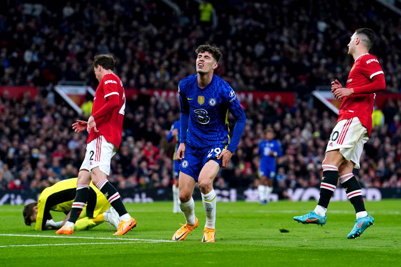 Kai Havertz - 4: Could have had first-half hat-trick. Twice through by Kante but put one shot into side netting and saw the other blocked by keeper. Headed another chance straight at De Gea. Wasted excellent counter-attack opportunity with woeful pass straight to opposition. PA