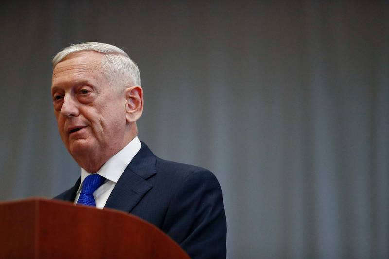 U.S. Secretary of Defense James Mattis speaks during a change of command ceremony at the n U.S. Southern Command headquarters on Monday, Nov. 26, 2018, in Doral, Fla. (AP Photo/Brynn Anderson)