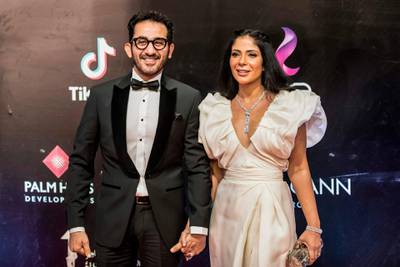 Ahmed Helmy and Mona Zaki attend the opening ceremony of the 41st Cairo International Film Festival in Egypt on November 20, 2019. AFP