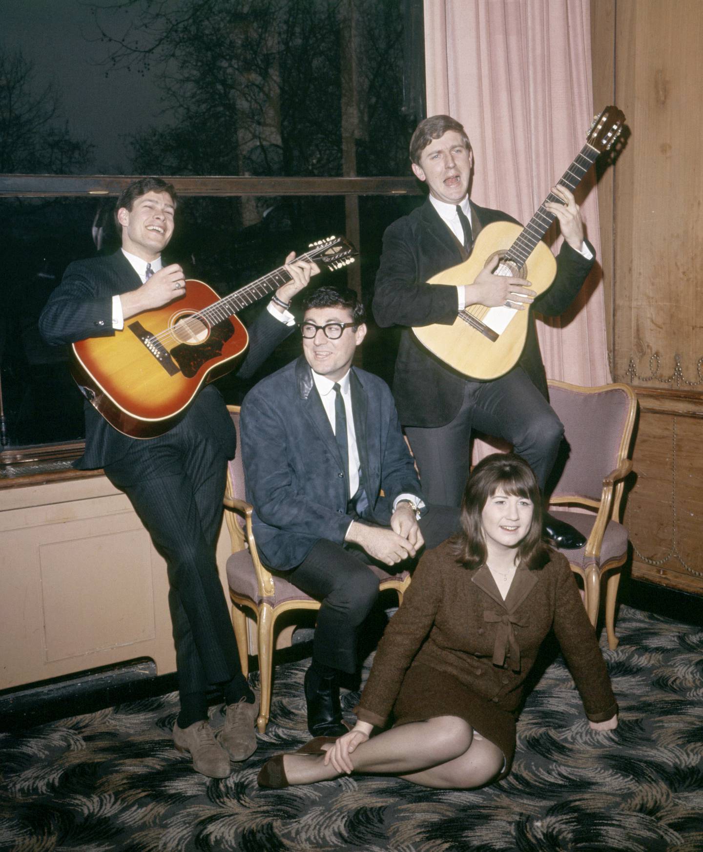 The Seekers, from left, Keith Potger, Athol Guy, Bruce Woodley and Judith Durham, in February 1965. AP 