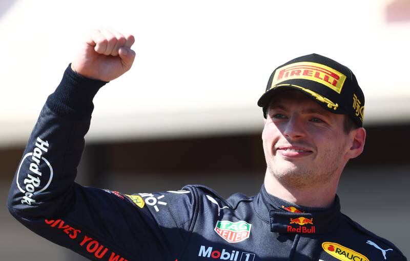 Race winner Max Verstappen celebrates on the podium after  the French Grand Prix at Circuit Paul Ricard on July 24, 2022 in Le Castellet. Getty