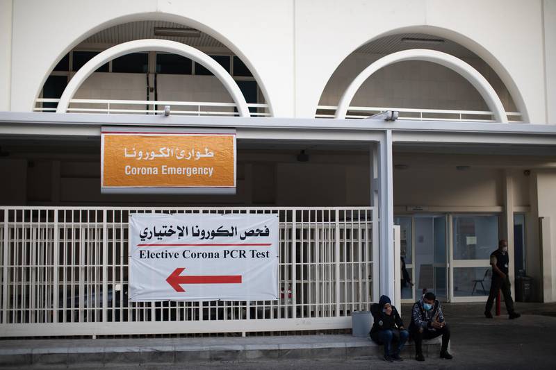 ©2021 Tom Nicholson. 12/01/2021. Beirut, Lebanon. General view of the Rafic Hariri University Hospital in southern Beirut, Lebanon. The country will go into a more severe lockdown on Thursday to curb a widespread increase in cases of COVID-19 Coronavirus. Photo credit : Tom Nicholson / The National