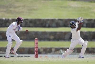 India’s Amit Mishra watches the ball pass into the hands of West Indies’ wicketkeeper Shane Dorwich. (AP Photo/Ricardo Mazalan)