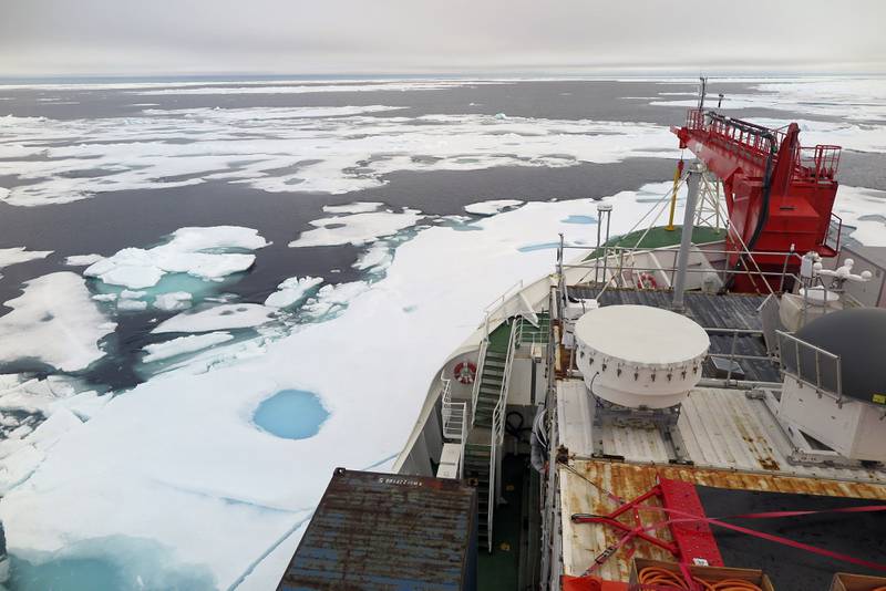 Ice on the Wandel Sea north of Greenland seen from the German icebreaker Polarstern, which passed through the area as part of the year-long MOSAiC Expedition. AP