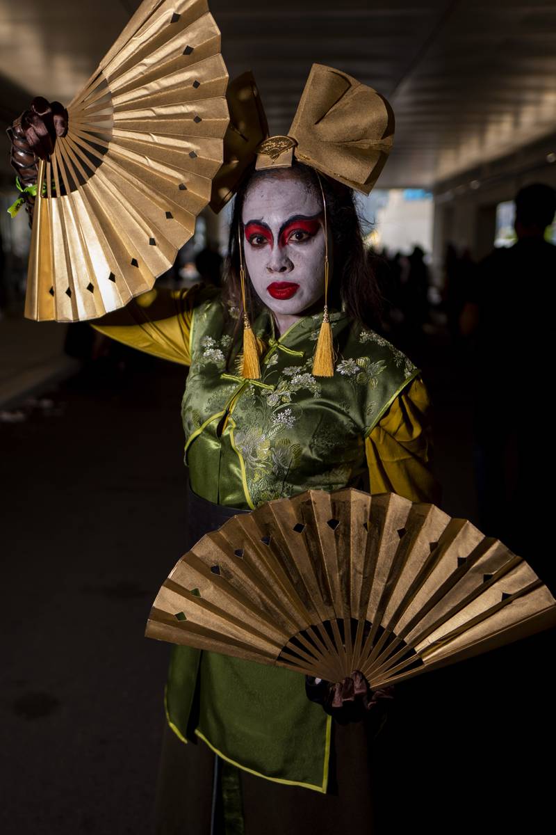 A costumed attendee poses during New York Comic Con. Charles Sykes / Invision / AP