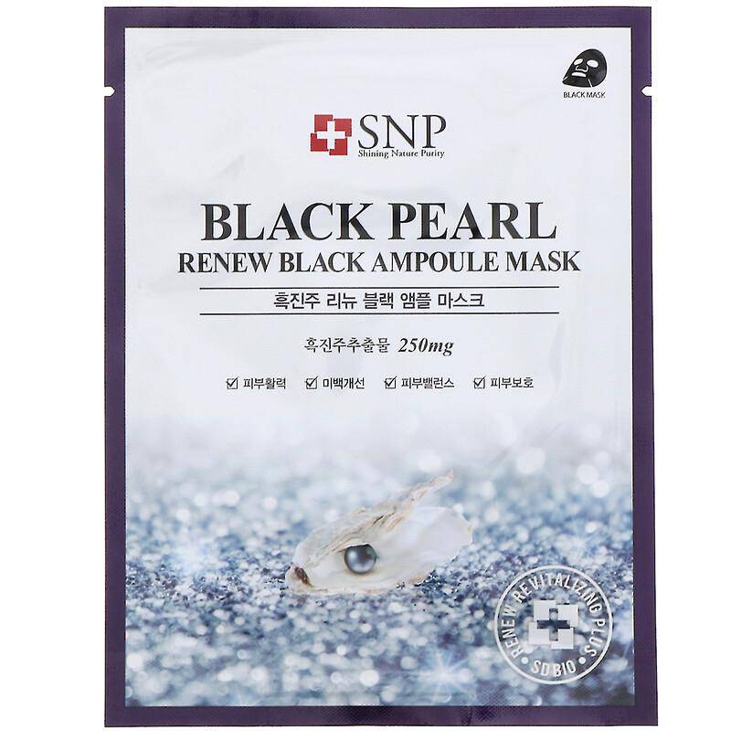 Give your skin a healthy glow with the Black Pearl renew ampoule mask, Dh10, SNP Lab at noon.com