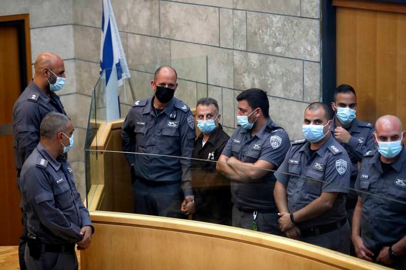 Yakub Kadari, one of the militants who escaped from prison, at the court in Nazareth, Israel. EPA