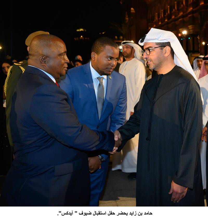 Sheikh Hamed greets a guest.