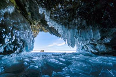 Gold medal, People and Nature: ice cave, Lake Baikal, Russia, by Sabrina Inderbitzi, Switzerland.