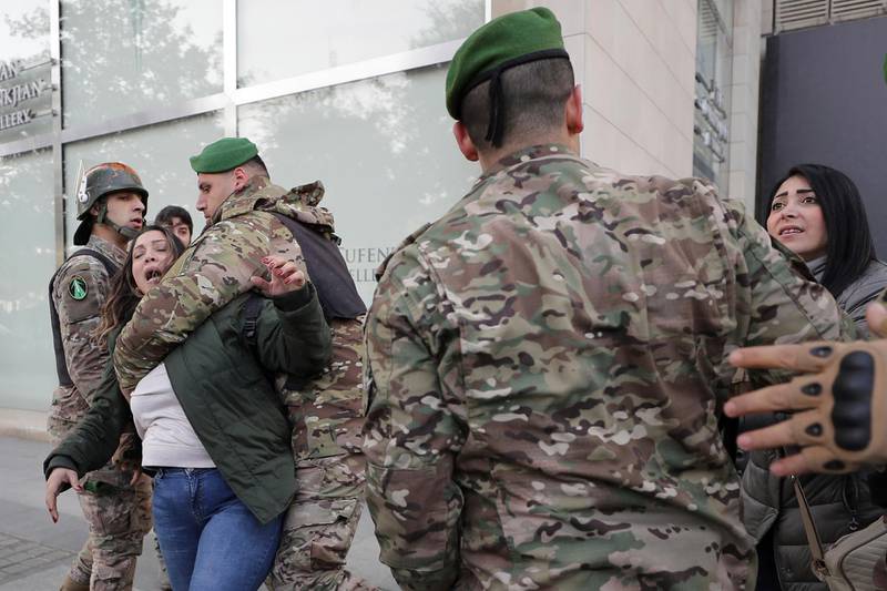 Lebanese security forces scuffled Monday with protesters near the parliament building in downtown Beirut MPs met to begin a two-day discussion on the 2020 budget. AP
