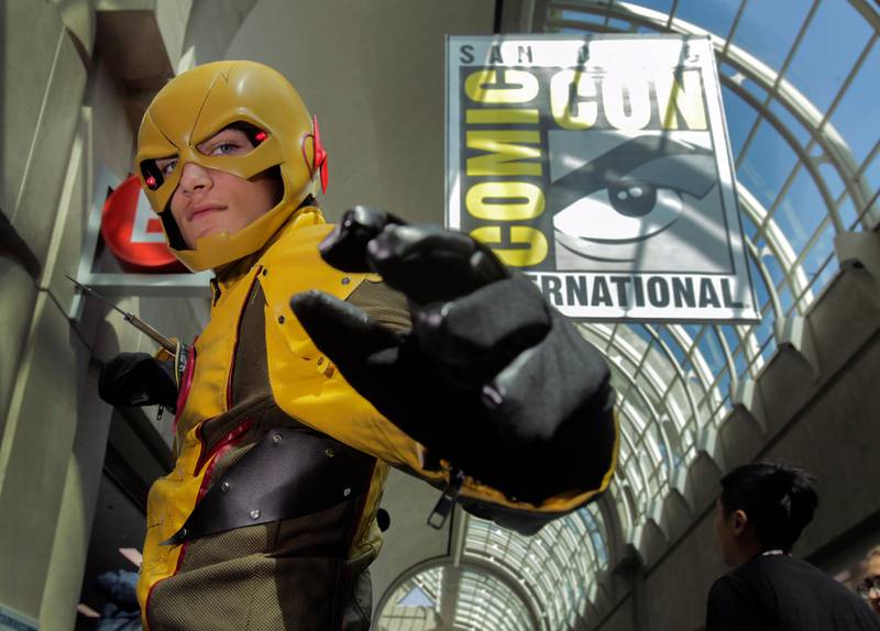 Ryan Schmidt, 14, of North Carolina, cosplays as Reverse-Flash from the TV show Flash during Comic-Con 2017. Bill Wechter / AFP