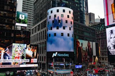 Nasdaq Dubai will feature the trailer of AWAKEN, the new feature documentary movie directed by acclaimed cinematographer and time lapse pioneer Tom Lowe, on the Nasdaq Tower screen in Times Square, New York. Courtesy Dubai Media Office