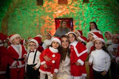 Queen Rania during a Christmas tree lighting in Fuheis, Jordan, last December 