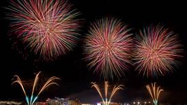 Eid fireworks light up the sky above Abu Dhabi's Yas Bay 