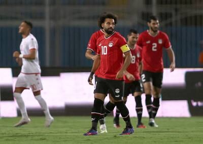 Mohamed Salah during a friendly between Egypt and Tunisia in Cairo earlier this month. Reuters