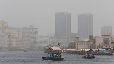 An image that illustrates this article Strong winds and dust clouds in the UAE