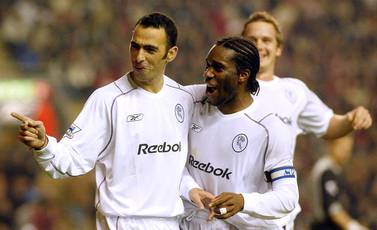 Bolton once boasted a side with the likes of Youri Djorkaeff, left, and Jay-Jay Okocha.