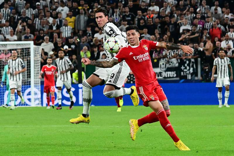 CM Enzo Fernandez (Benfica). The 21-year-old Argentine did much to galvanise Benfica’s comeback from a goal down at Juventus and to maintain his club’s excellent form this season so far. He has made an eye-catching start to his career in European club football. AFP