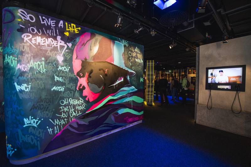 A graffiti installation in the Avicii Experience. AFP