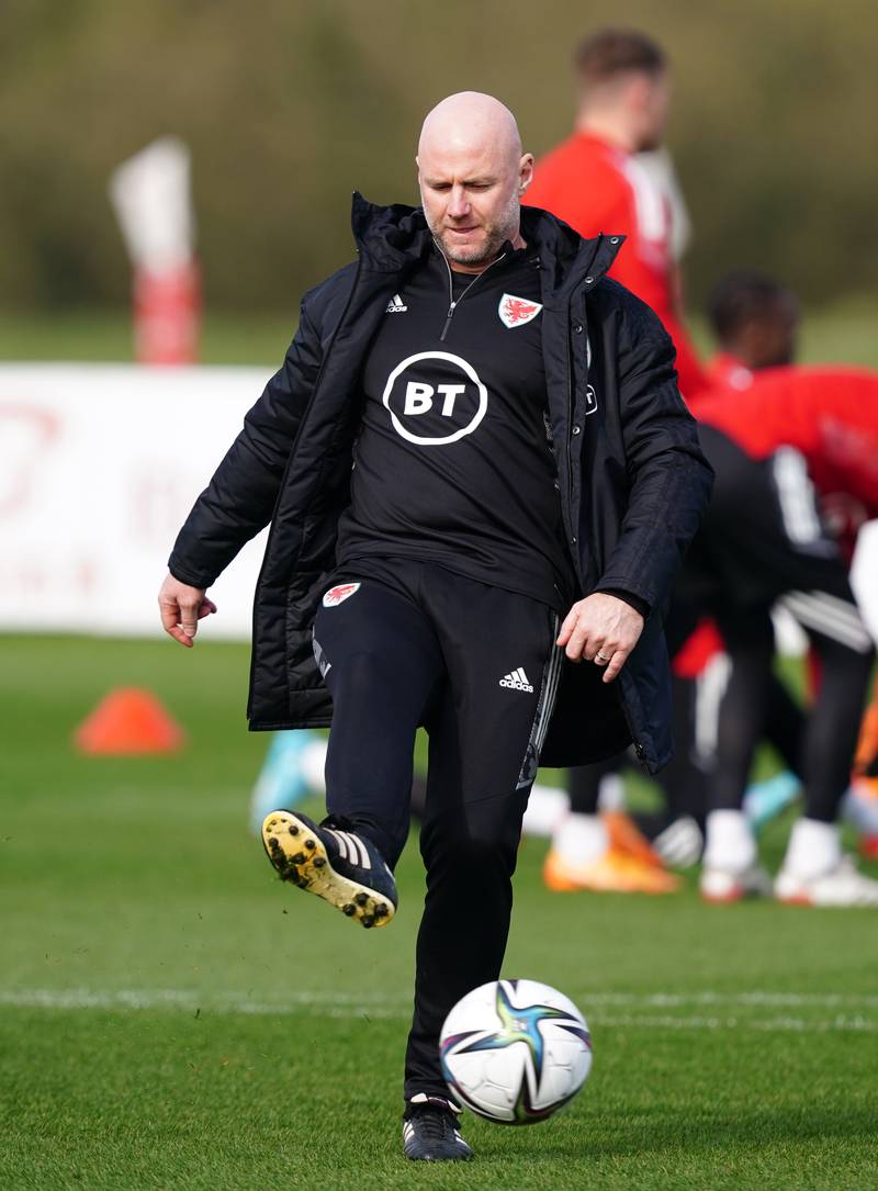 Wales caretaker manager Rob Page during a training session at The Vale Resort, PA