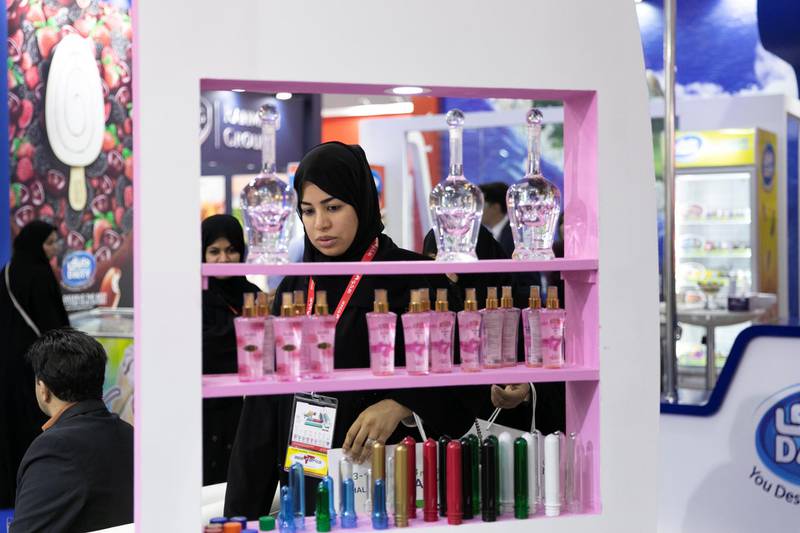 Dubai, UNITED ARAB EMIRATES - FEBRUARY, 18 2019.Rabee rose water at UAE’s Gulfood exhibition in DWTC.(Photo by Reem Mohammed/The National)Reporter: Section:  NA