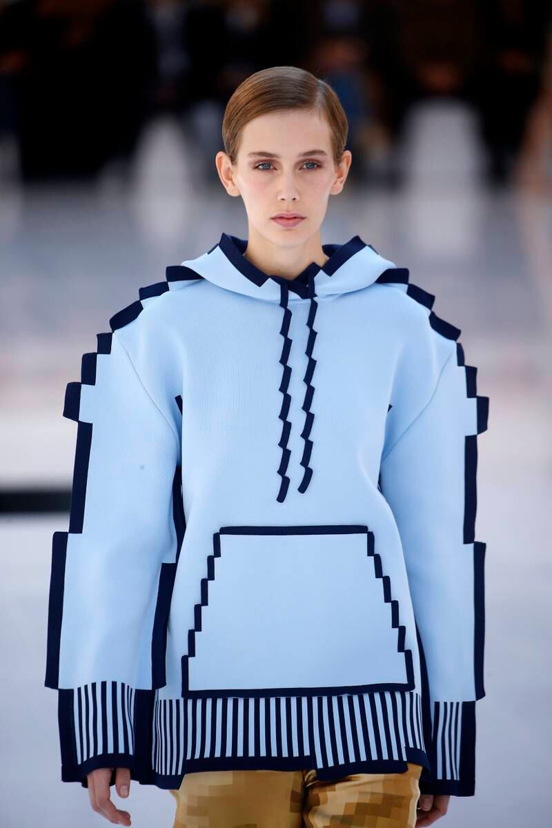One of the deliberate 'glitches' in Loewe womenswear spring/summer 2023 show. Getty 