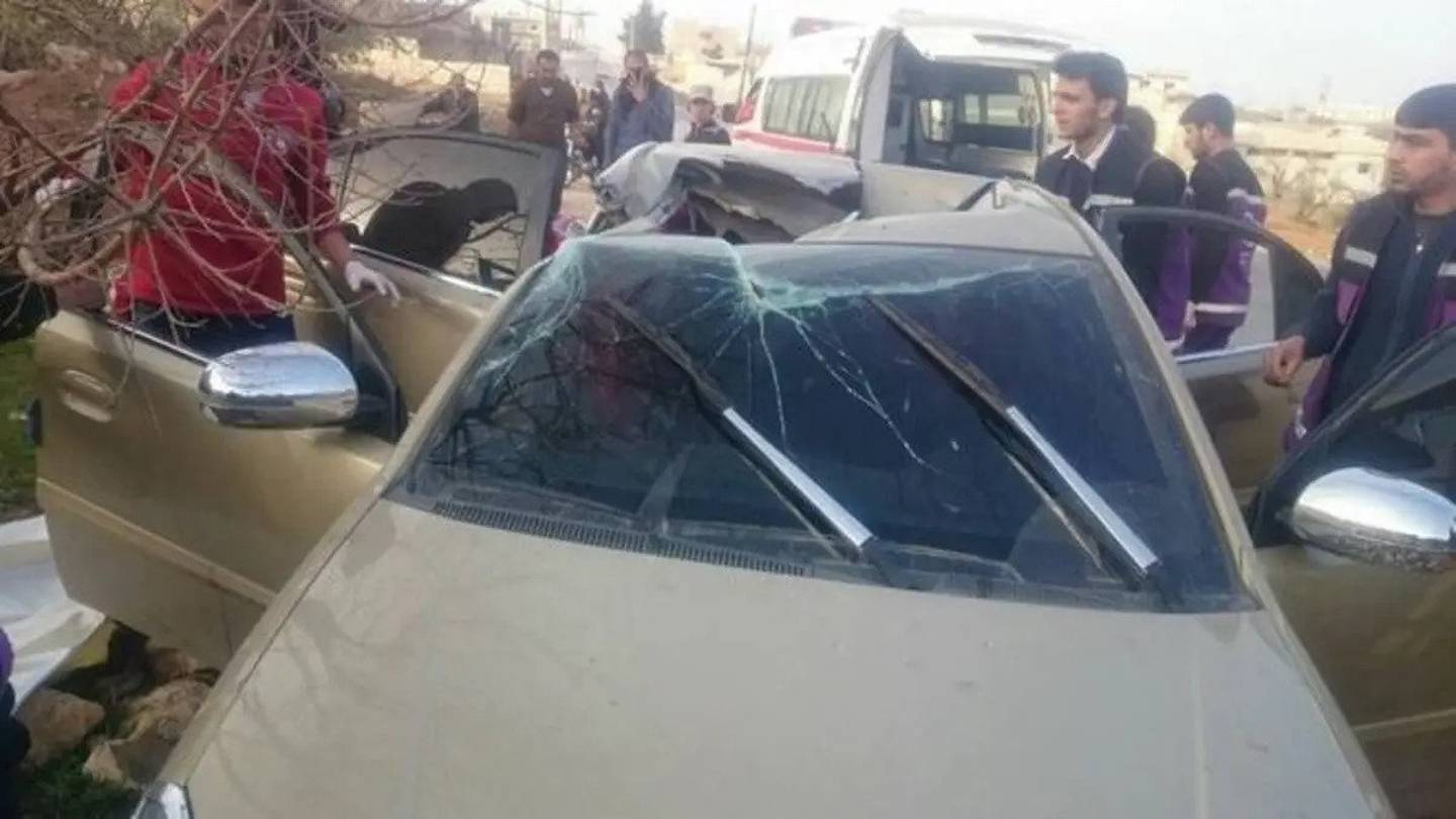 The car carrying Al Qaeda deputy leader Abu Khayr Al Masri in Syria after it was hit in 2017 by a US airstrike using what experts say was the R9X hellfire missile. New Jersey Office of Homeland Security and Preparedness