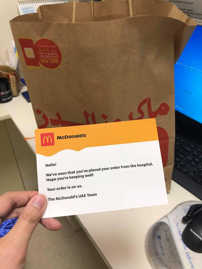 John Basilio was ordering work for lunch when he got a note from McDonalds saying the meal was free. Courtesy John Basilio