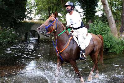 Sheikh Mohammed bin Rashid on Madji Du Pont during his successul World Endurance Championships ride
