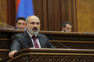 Armenian Prime Minister Nikol Pashinyan addresses Parliament in Yerevan. AFP