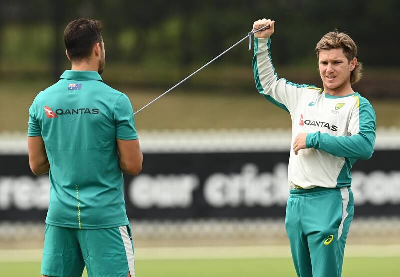 Adam Zampa warms up during a training session at the Junction Oval. Getty