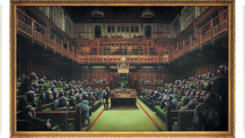 Devolved Parliament expected to sell for £1.5m-£2m, potentially becoming most expensive Banksy sold