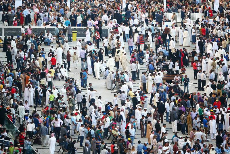Crowds attend the Dubai World Cup. The National
