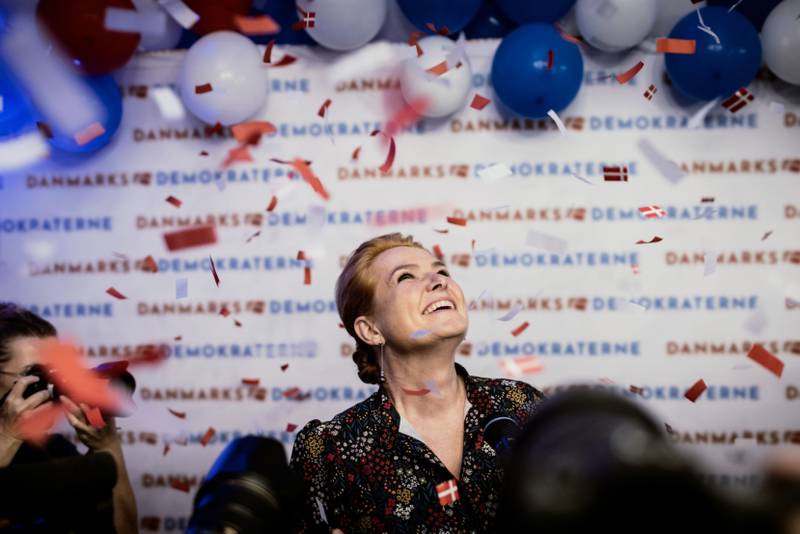 Inger Stojberg, leader of the Danish Democrats, at their party's election night event at the Parliament in Copenhagen. Bloomberg