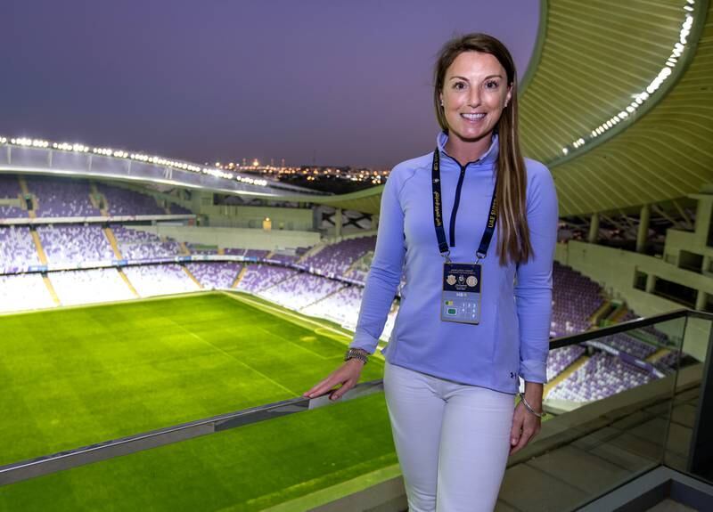 Amy Gillingham spent 90 minutes giving real-time commentary when Al Jazira took on Shabab Al-Ahli during the Super Cup Final. 