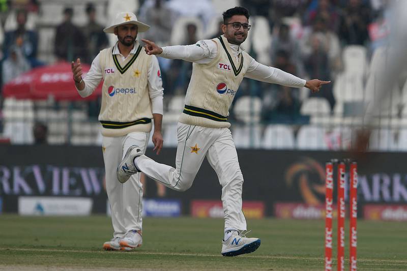 Pakistan's Abrar Ahmed has already taken 10 wickets in the Multan Test. AFP