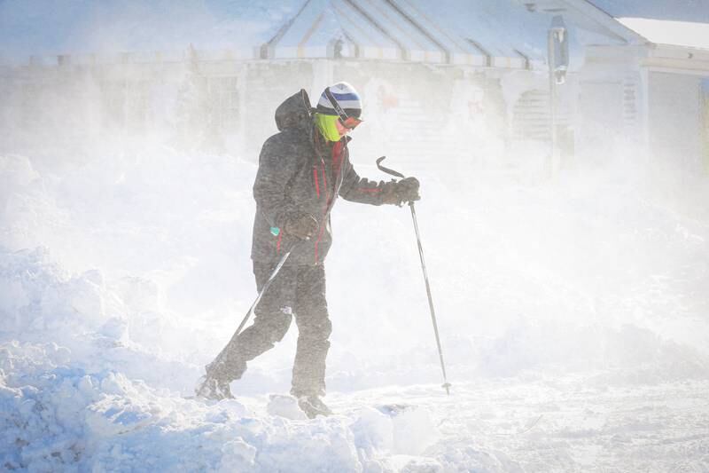 A man skis in Amherst, New York. Reuters
