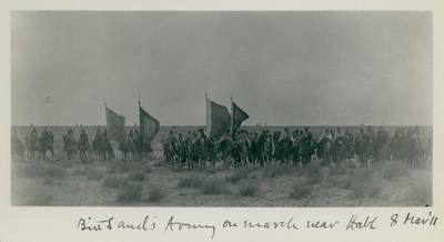 Ibn Saud’s army on march near Habl, 8th March 1911.