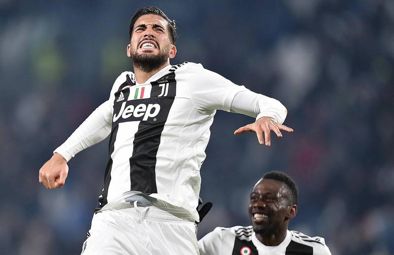 Emre Can celebrates his first goal for the Turin club since his move from Liverpool. EPA