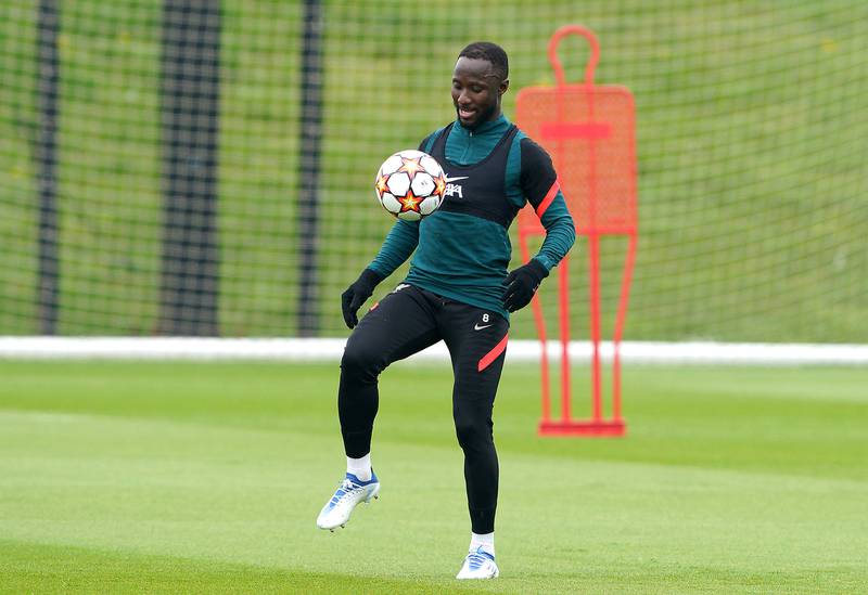 Liverpool's Naby Keita during a training session at the AXA Training Centre. PA