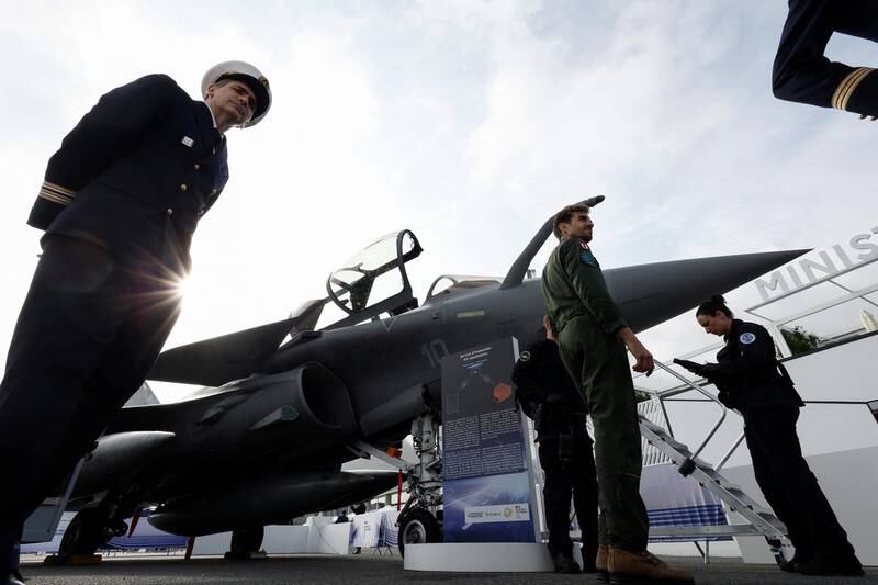 A French Navy Dassault Rafale F4.1 fighter jet on display at the Paris Air Show. Reuters