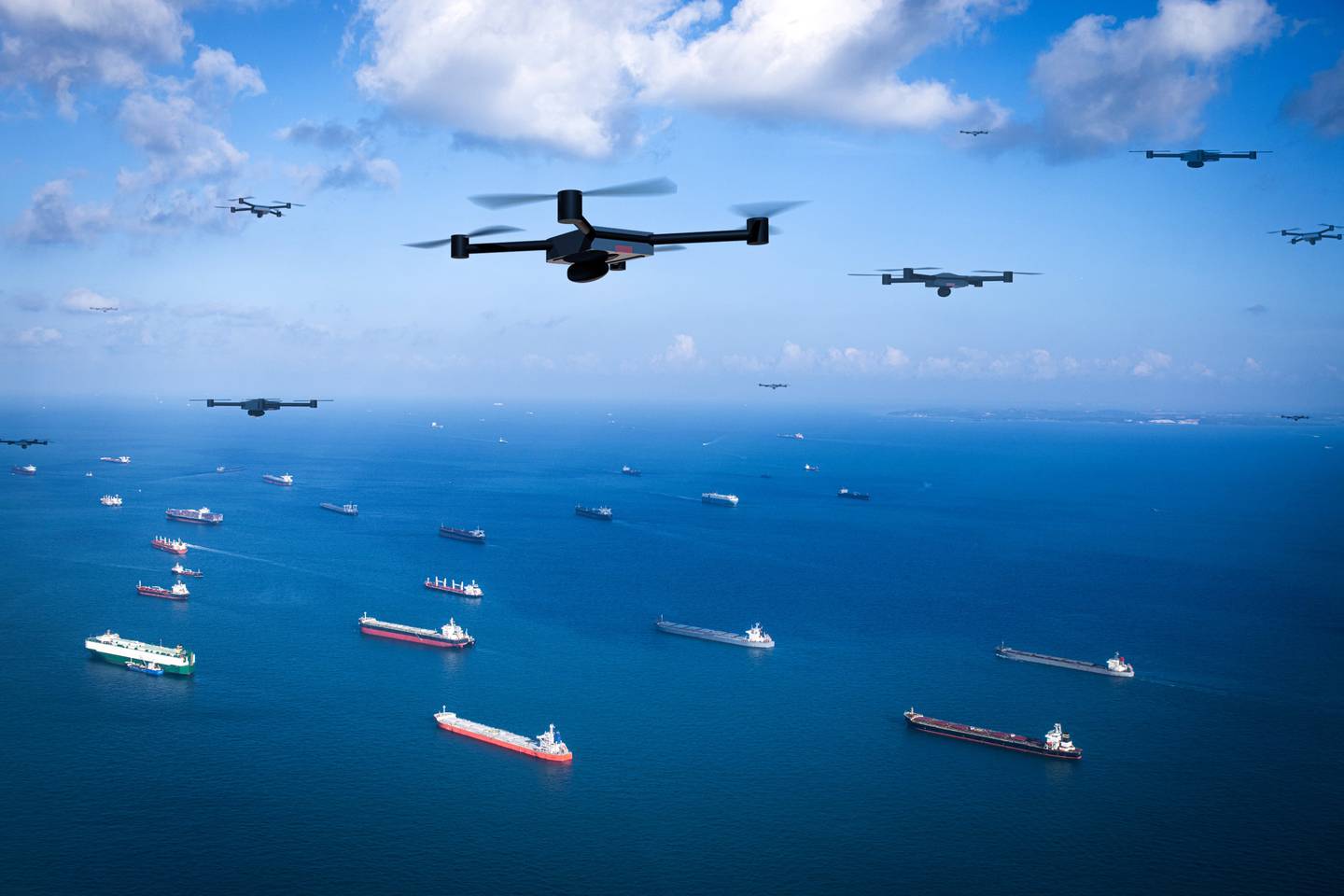 Competitors can use between five and 20 drones to survey a defined area, which will have fewer than 10 vessels. Photo: Aspire.
