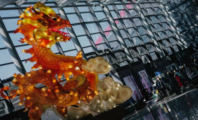 Decorations installed before the celebration of the Chinese New Year, at the airport in Shanghai. The holiday is expected to add to pressure on shipping companies. EPA