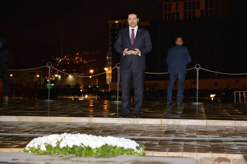 Hariri was greeted by members of the security forces as he disembarked from a jet at Beirut airport, live footage of his arrival showed. Wael Hamzeh /  EPA