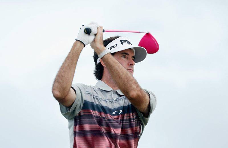 Bubba Watson plays a tee shot during the final round of the Hero World Challenge in the Bahamas on Sunday. Scott Halleran / Getty Images / AFP / December 6, 2015 