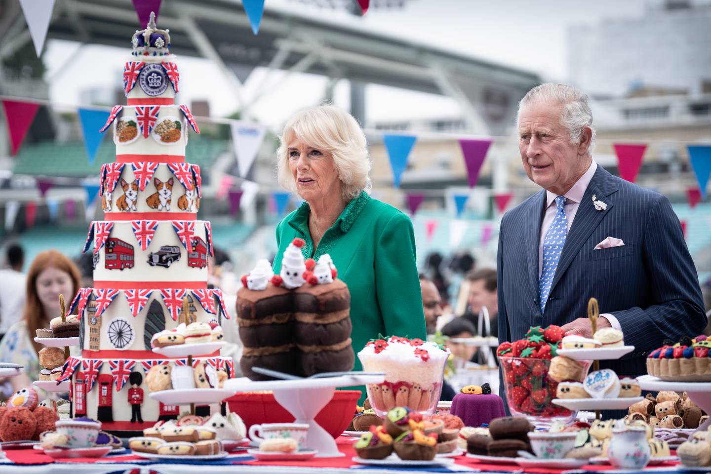 King Charles and his wife Camilla attend the Big Jubilee Lunch to celebrate Queen Elizabeth II's platinum jubilee. Photo: Stefan Rousseau