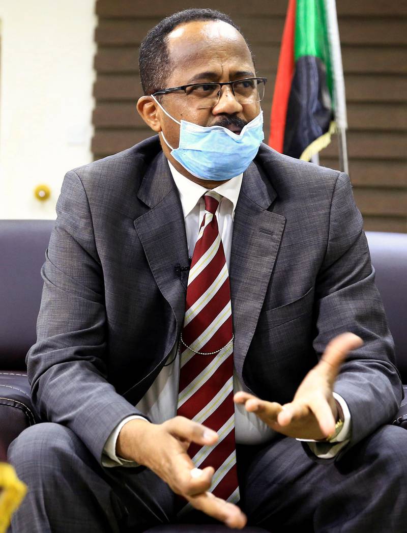 Sudan's Minister of Health Akram Ali Altom speaks during a Reuters interview amid concerns about the spread of coronavirus disease (COVID-19), in Khartoum, Sudan April 11, 2020. REUTERS/Mohamed Nureldin Abdallah