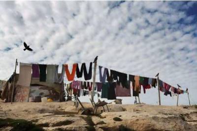 A Palestinian bedouin camp between Jerusalem and the Israeli West Bank settlement of Maale Adumim, which is among the sites where Israel is planning to build thousands of new illegal settler homes.
